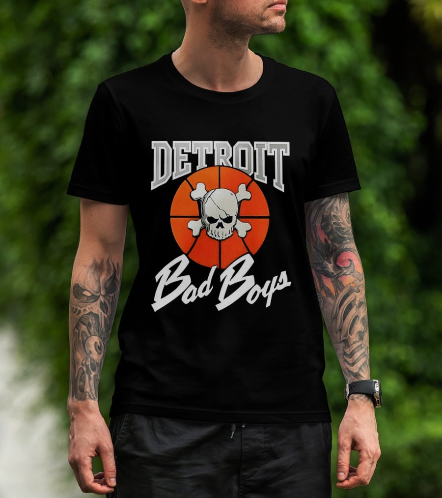 Detroit Bad Boys Skull Basketball T-Shirt