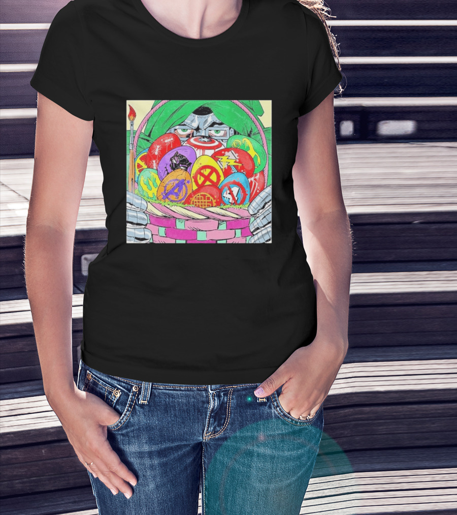 Doctor Doom Easter Egg Basket Avengers Marvel Crossover Secrets T-Shirt