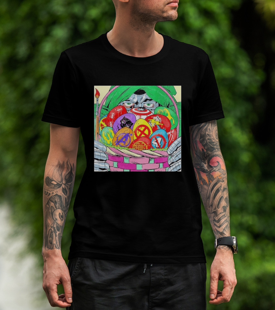 Doctor Doom Easter Egg Basket Avengers Marvel Crossover Secrets T-Shirt