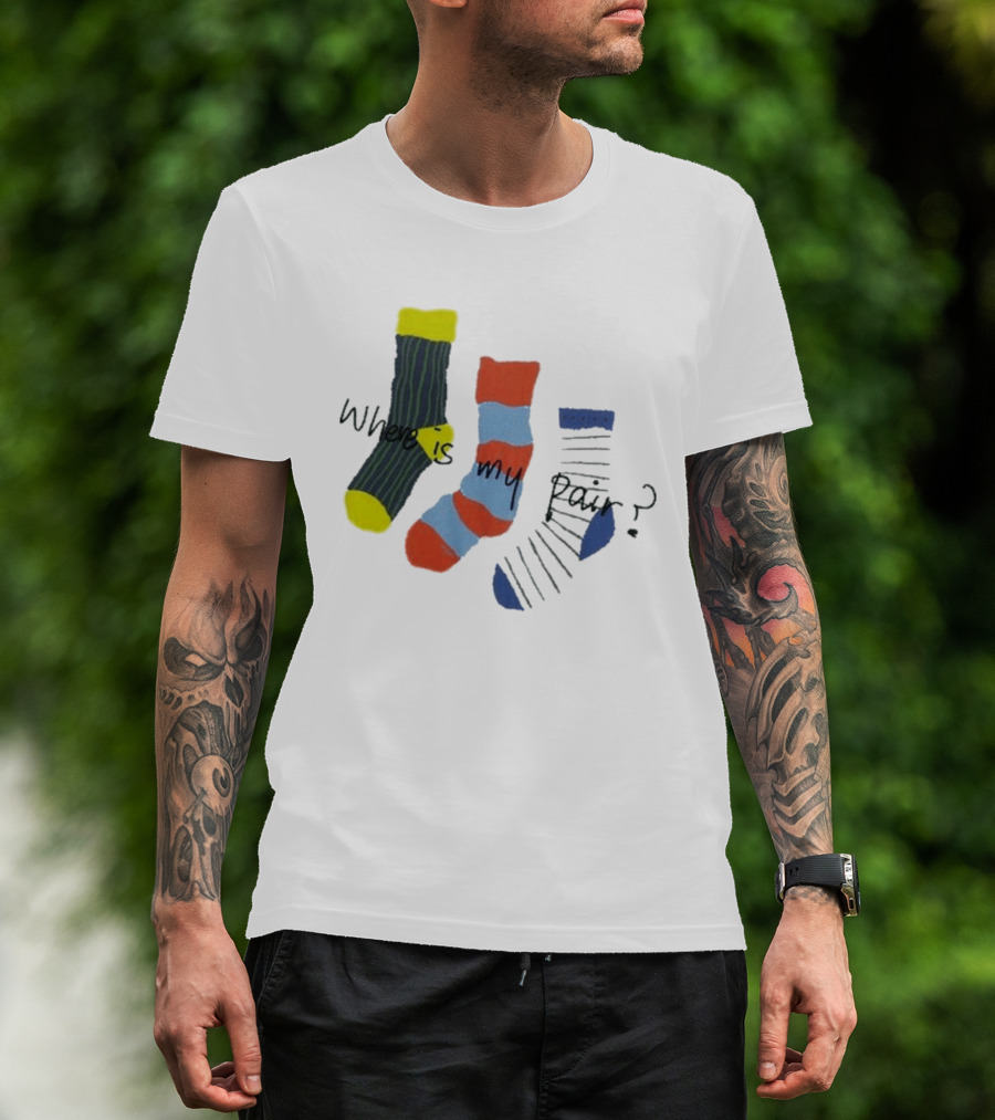 ANGLAN Where Is My Pair Socks Half T-Shirt