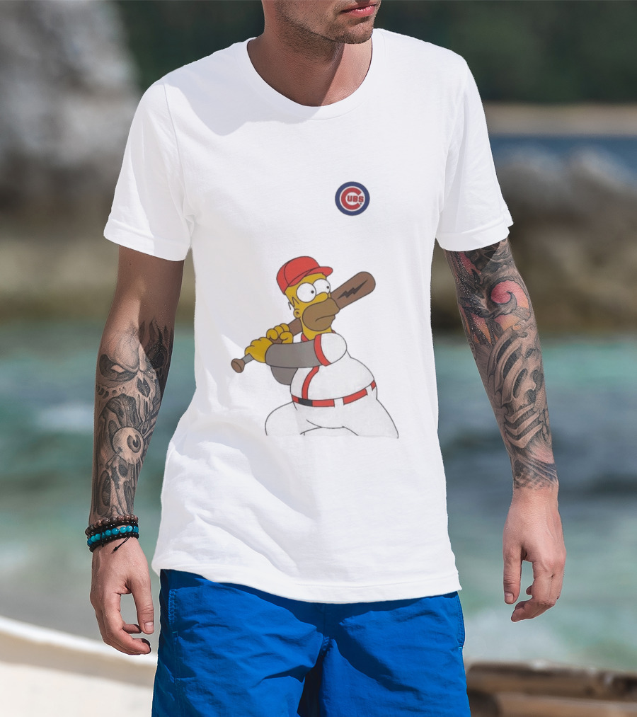 Chicago Cubs MLB Homer Simpson Wonderbat T-Shirt