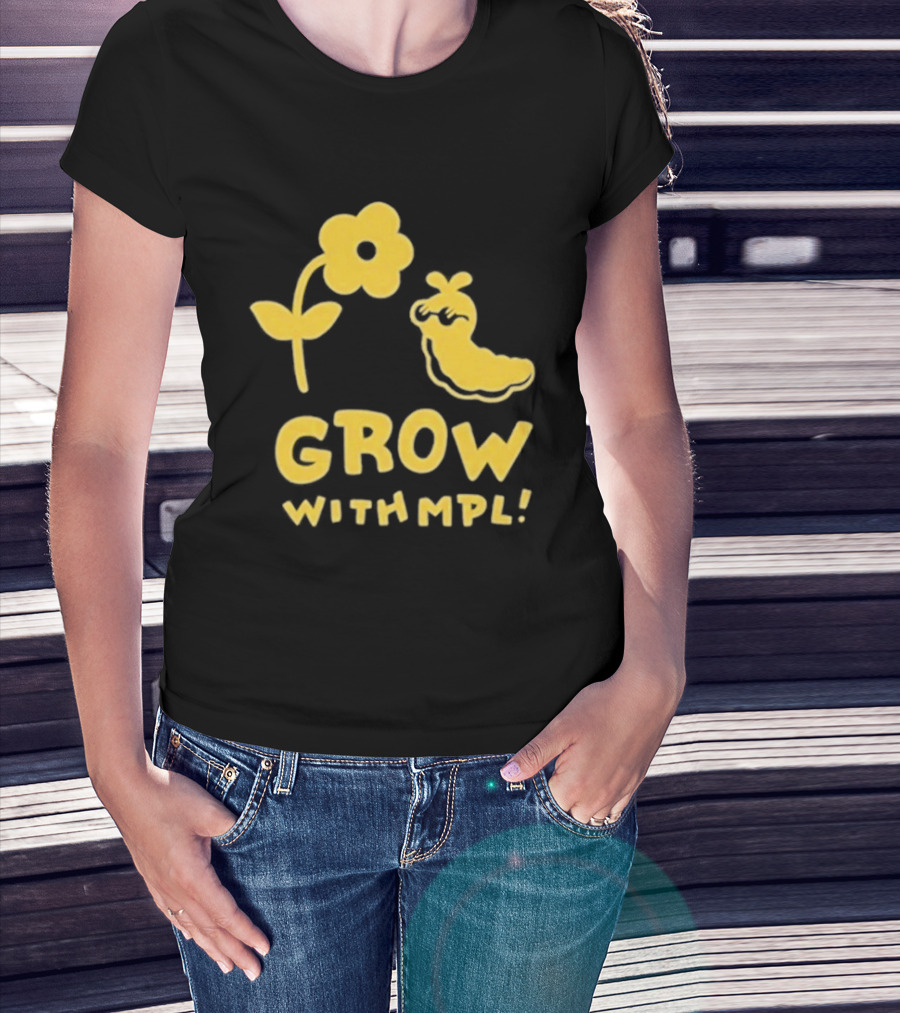 Grow With MPL Flower And Bird Yellow T-Shirt