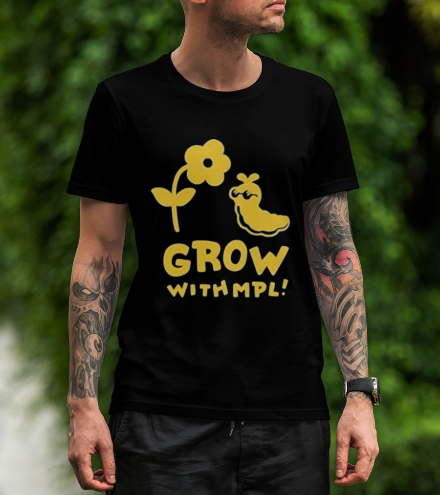 Grow With MPL Flower And Bird Yellow T-Shirt