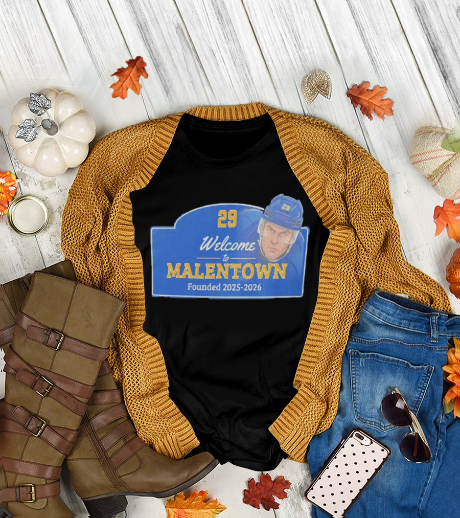 Welcome to Malentown 29 Beck Malenstyn Buffalo Sabres Founded 2025 2026 T-Shirt