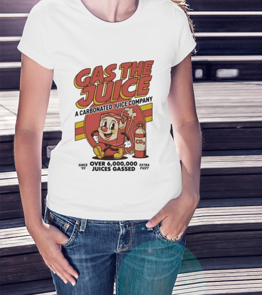 Gas The Juice A Carbonated Juice Company CO2 Juices Gassed Since 75 Retro Fizzy T-Shirt
