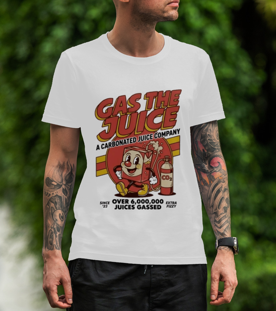 Gas The Juice A Carbonated Juice Company CO2 Juices Gassed Since 75 Retro Fizzy T-Shirt