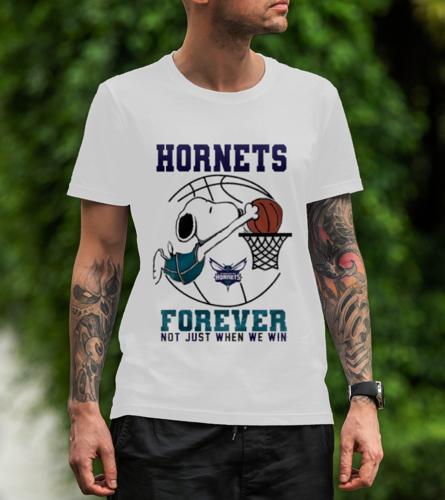 Hornets Snoopy Dunking Basketball Forever Not Just When We Win T-Shirt