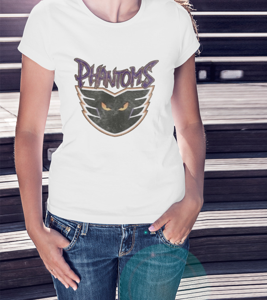 Lehigh Valley Phantoms Hockey Team Emblem With Bold Lettering And Fierce Mask T-Shirt