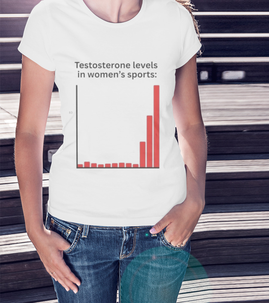 Testosterone Levels In Women's Sports Bar Graph Analysis T-Shirt
