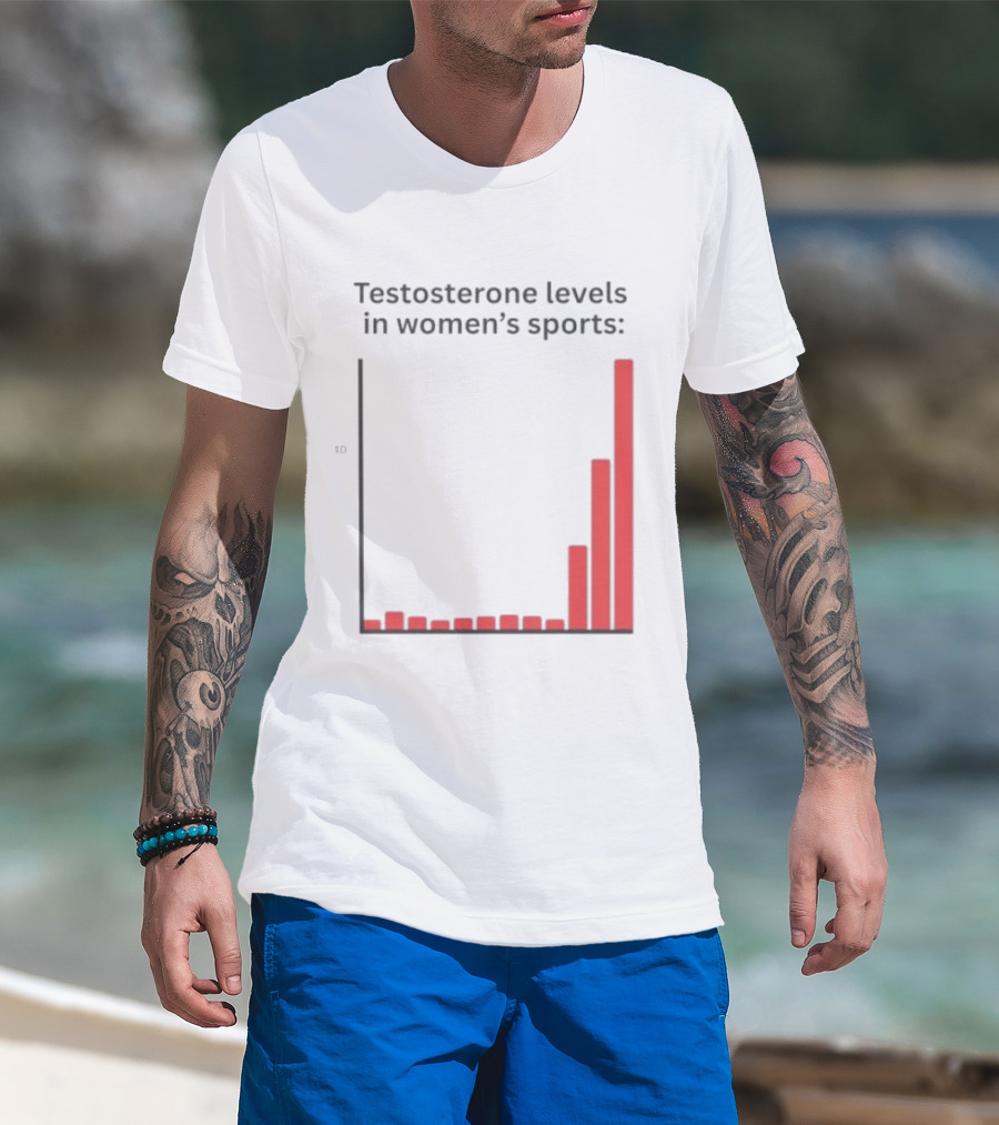 Testosterone Levels In Women's Sports Bar Graph Analysis T-Shirt
