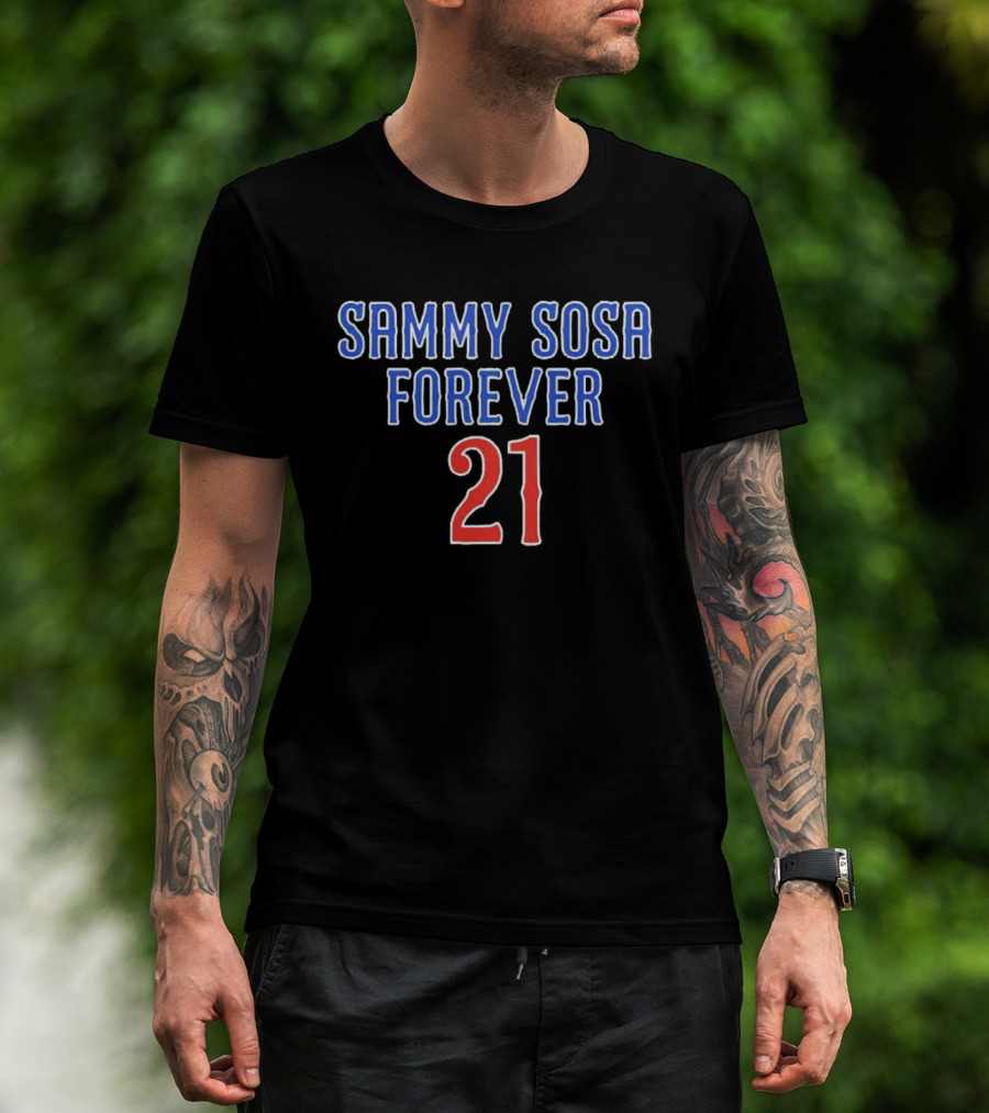 Sammy Sosa Forever 21 Cubs Red Licensed T-Shirt