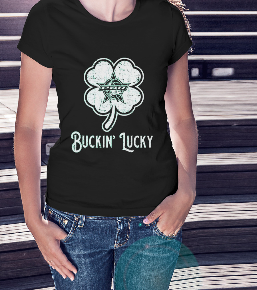 Pbr Buckin' Lucky St. Patrick's Day Clover T-Shirt