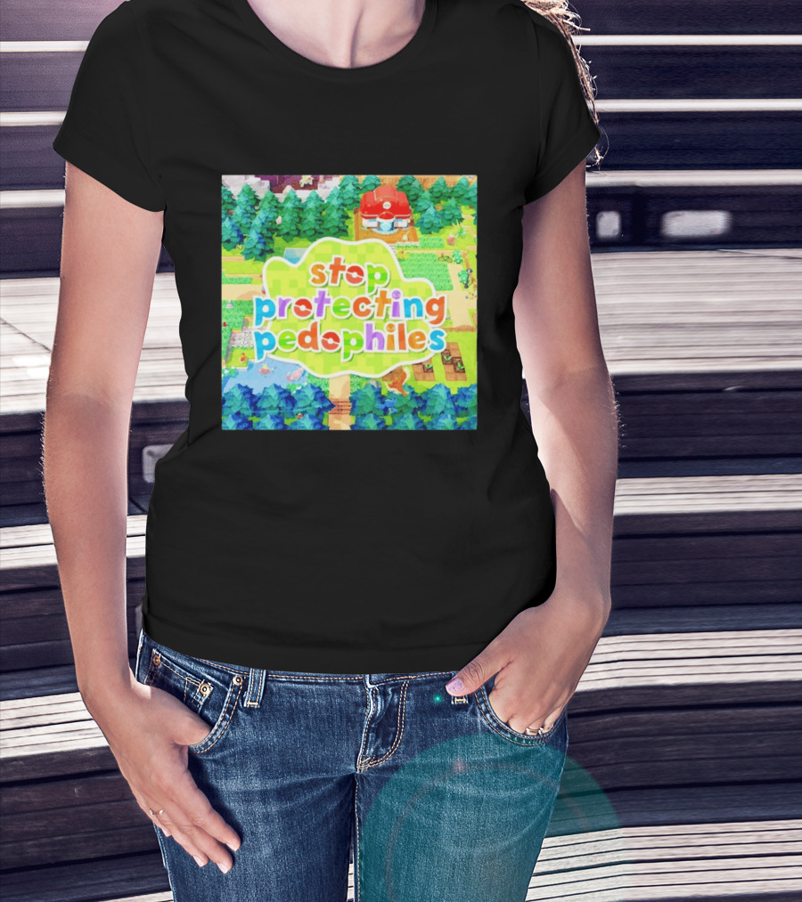 Stop Protecting Pedophiles Pokopia Generator Scenic Landscape T-Shirt