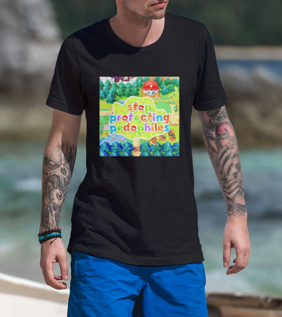 Stop Protecting Pedophiles Pokopia Generator Scenic Landscape T-Shirt