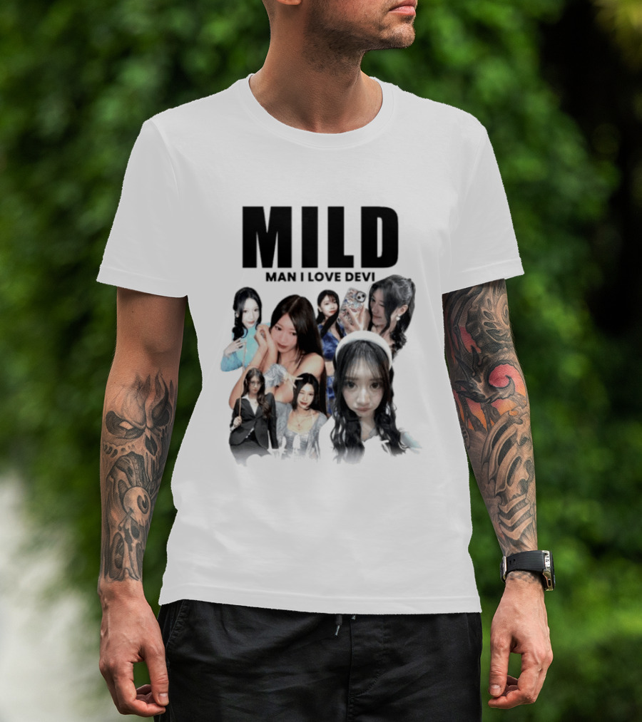 Mild Man I Love Devi Multi Portrait Collage T-Shirt