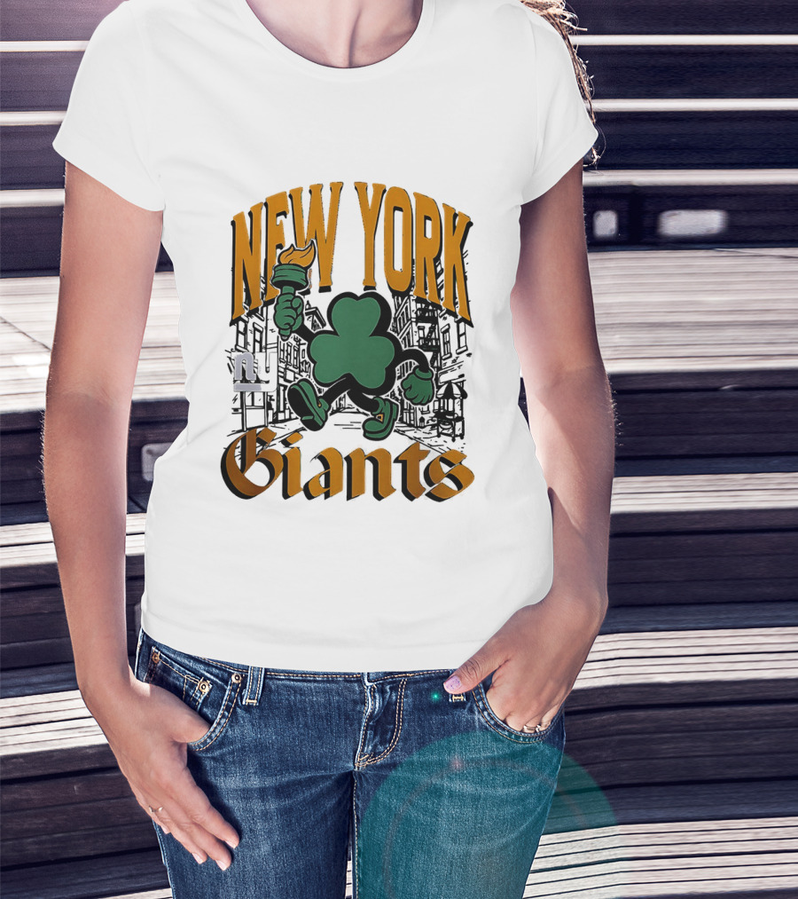 New York Giants St. Patrick's Day 2026 Shamrock Torch Running T-Shirt