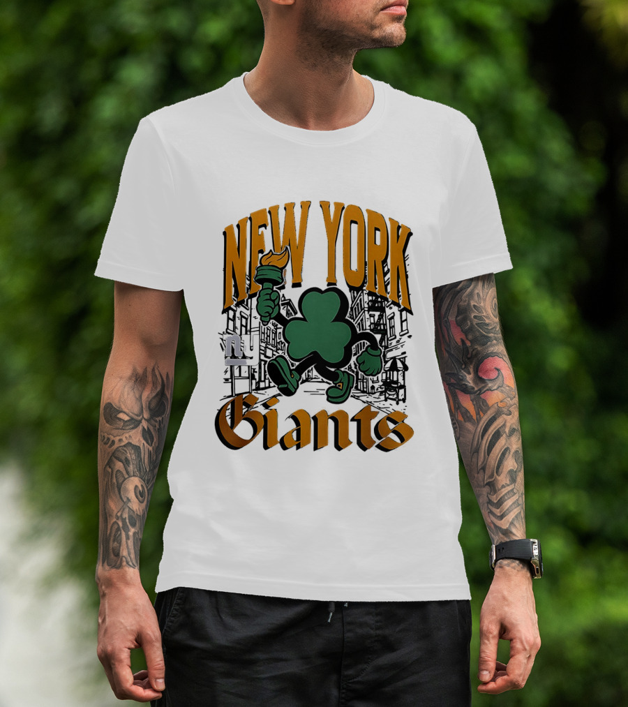 New York Giants St. Patrick's Day 2026 Shamrock Torch Running T-Shirt