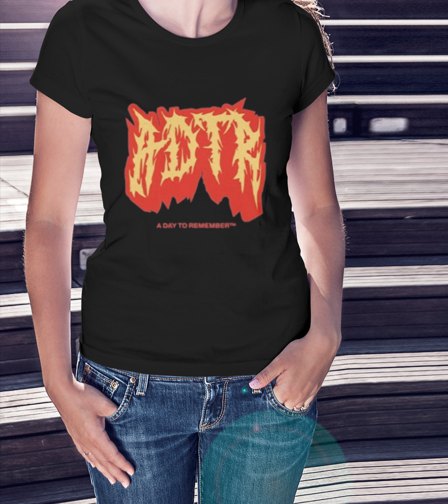 Adtr A Day To Remember Resentment Vintage Flame Lettering T-Shirt