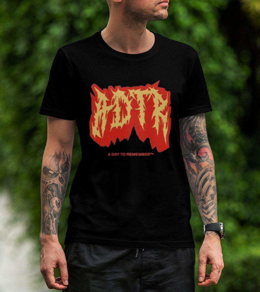 Adtr A Day To Remember Resentment Vintage Flame Lettering T-Shirt