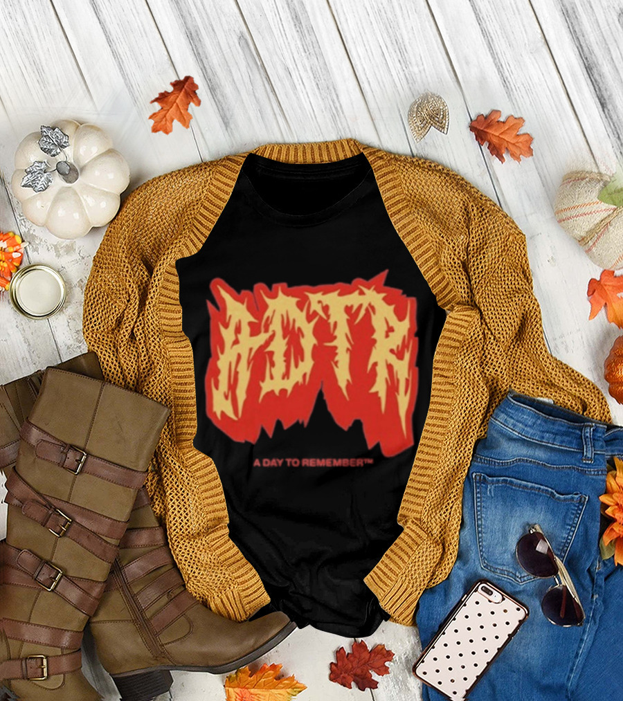 Adtr A Day To Remember Resentment Vintage Flame Lettering T-Shirt
