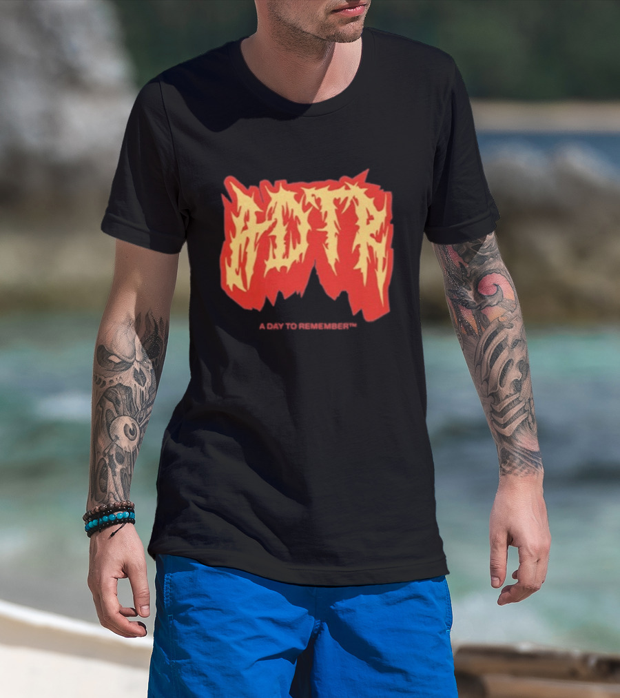 Adtr A Day To Remember Resentment Vintage Flame Lettering T-Shirt