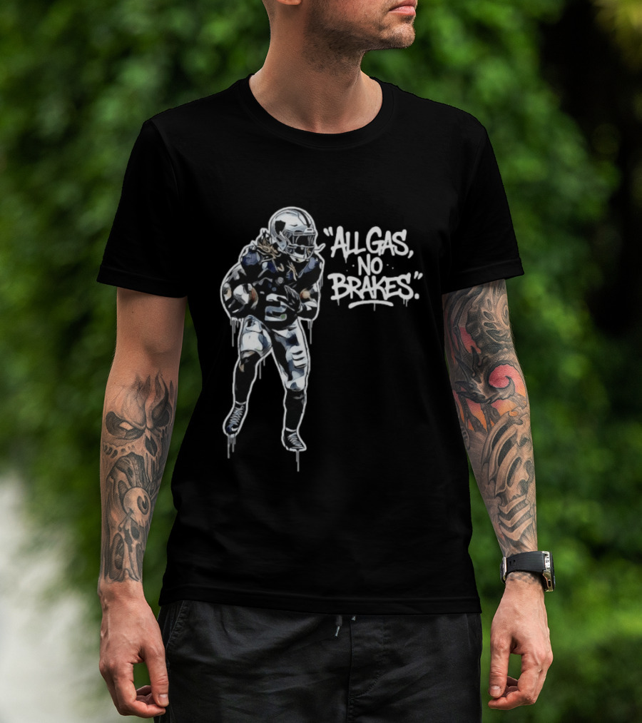 Las Vegas Raiders All Gas No Brakes Ashton Jeanty Football Player T-Shirt