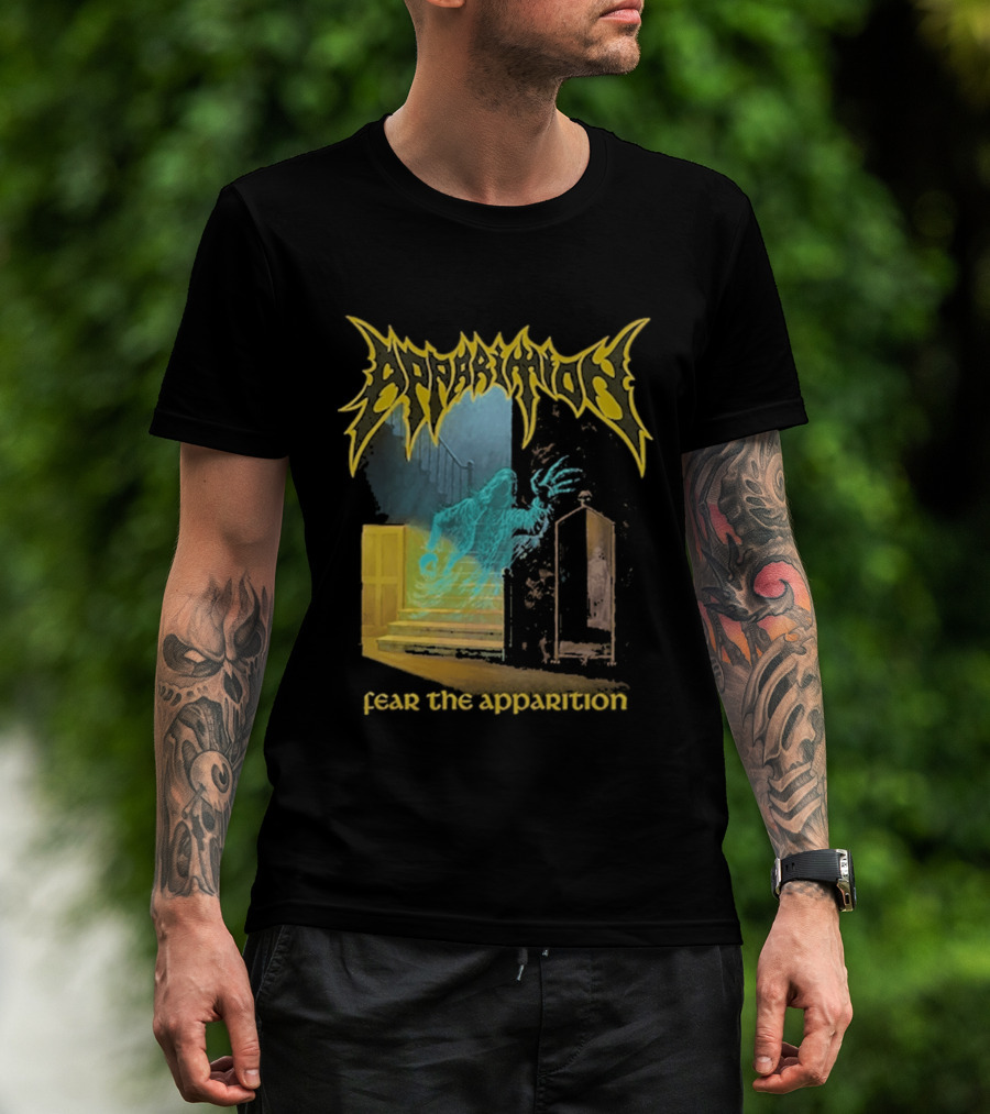 Apparition Fear The Apparition Spooky Ghostly Spirit Doorway T-Shirt