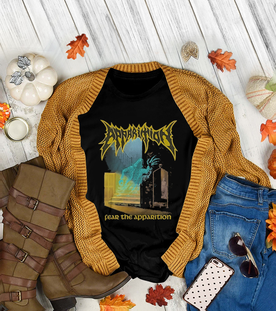 Apparition Fear The Apparition Spooky Ghostly Spirit Doorway T-Shirt