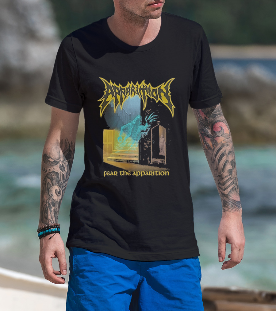 Apparition Fear The Apparition Spooky Ghostly Spirit Doorway T-Shirt