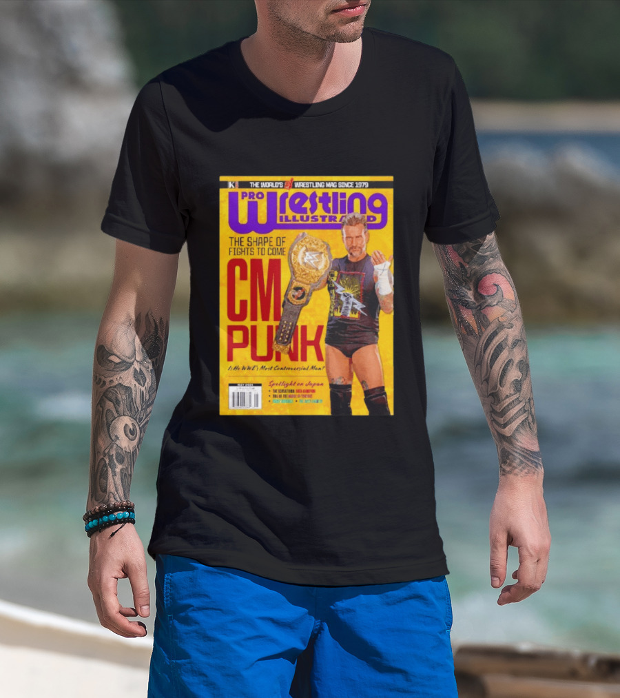 Pro Wrestling Illustrated CM Punk WWE's Most Controversial Man Spotlight On Japan T-Shirt