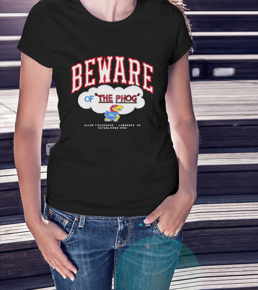 Beware Of The Phog Kansas Jayhawks Basketball Allen Fieldhouse 1955 T-Shirt