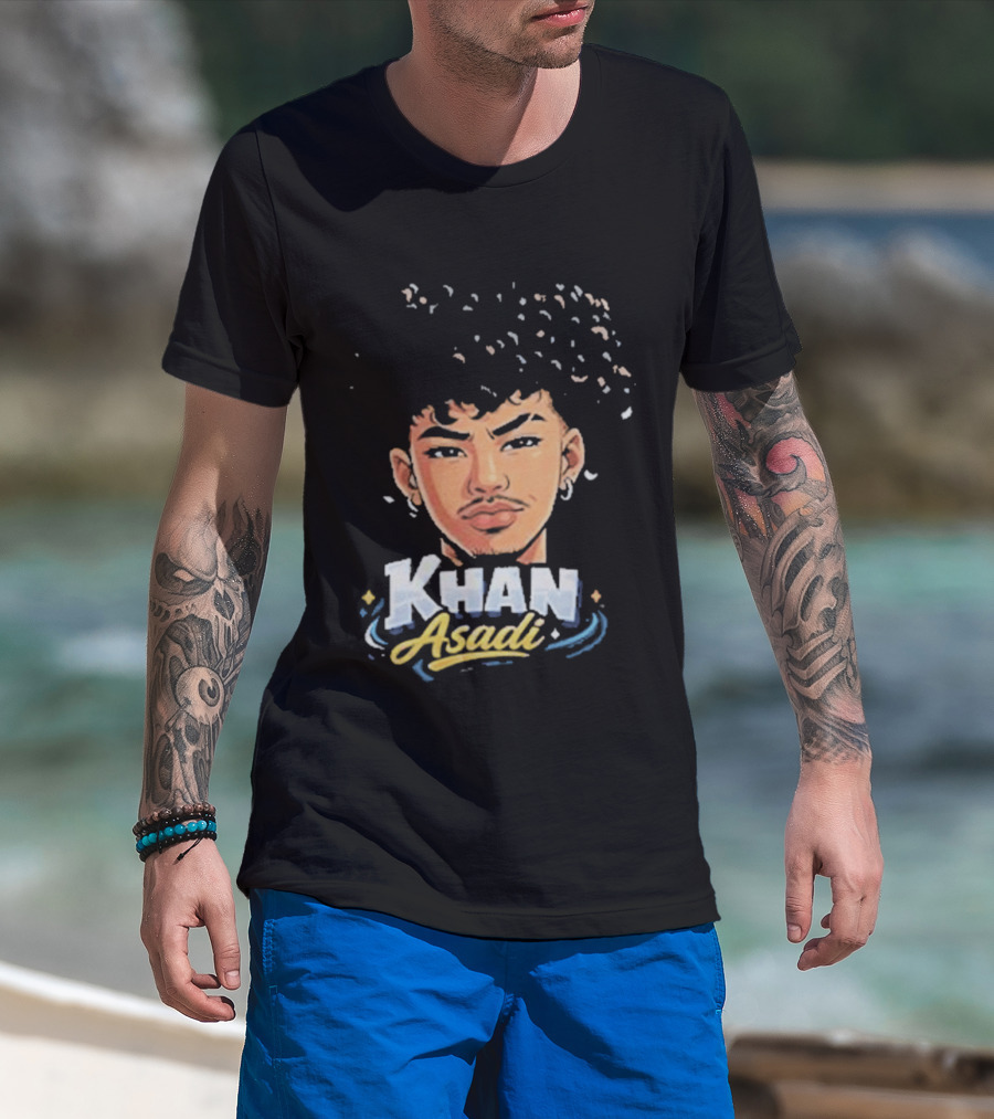 Khan Asadi Cartoon Character Art Menswear T-Shirt