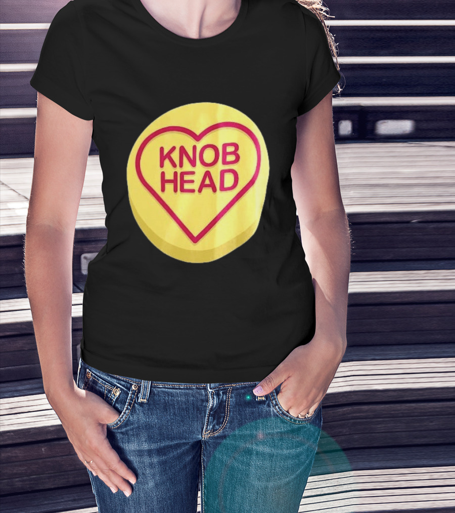 Knob Head Love Hearts Yellow Round T-Shirt