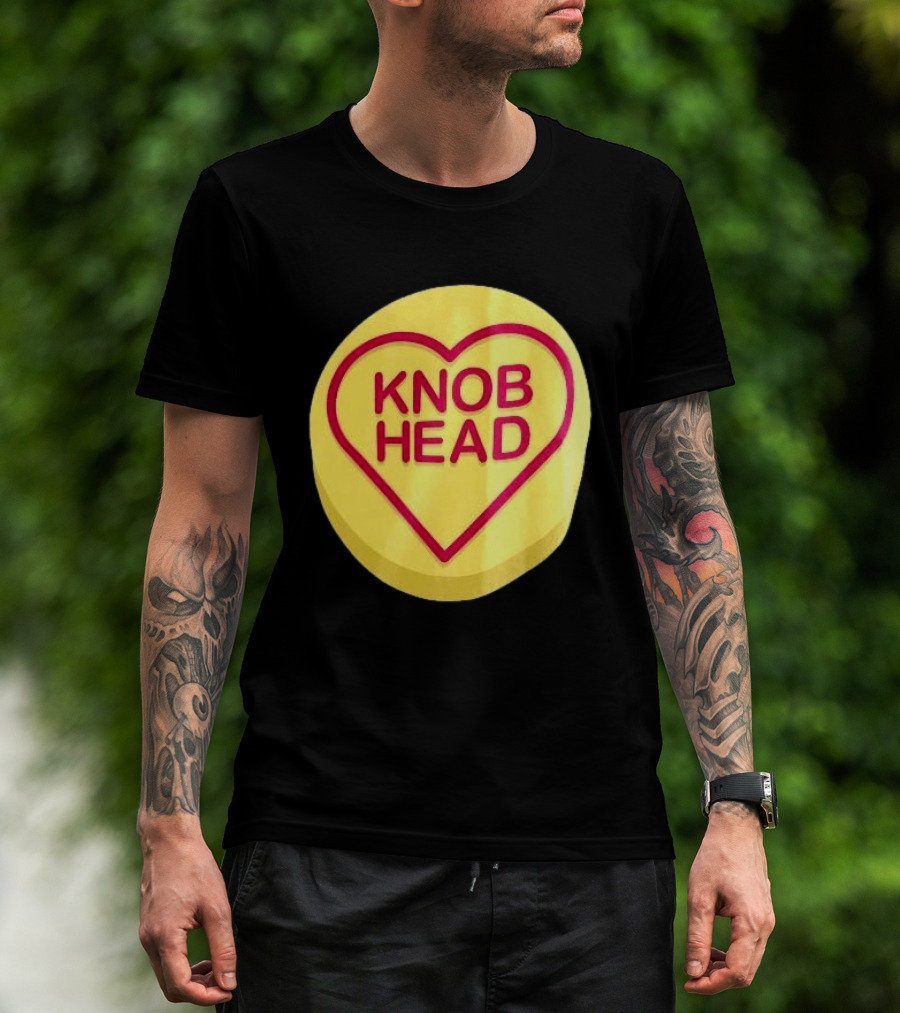 Knob Head Love Hearts Yellow Round T-Shirt