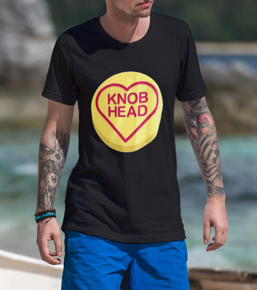 Knob Head Love Hearts Yellow Round T-Shirt
