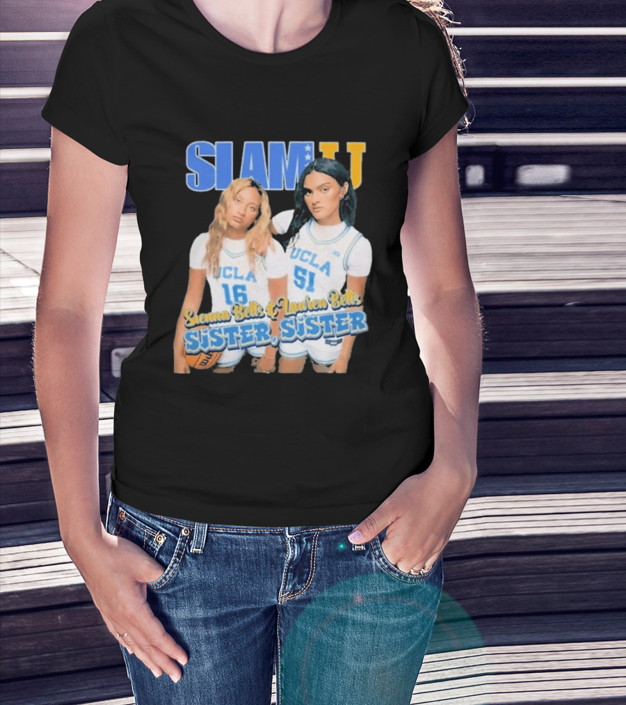 UCLA Bruins Basketball Betts Sisters Sienna Lauren Slam Sister T-Shirt