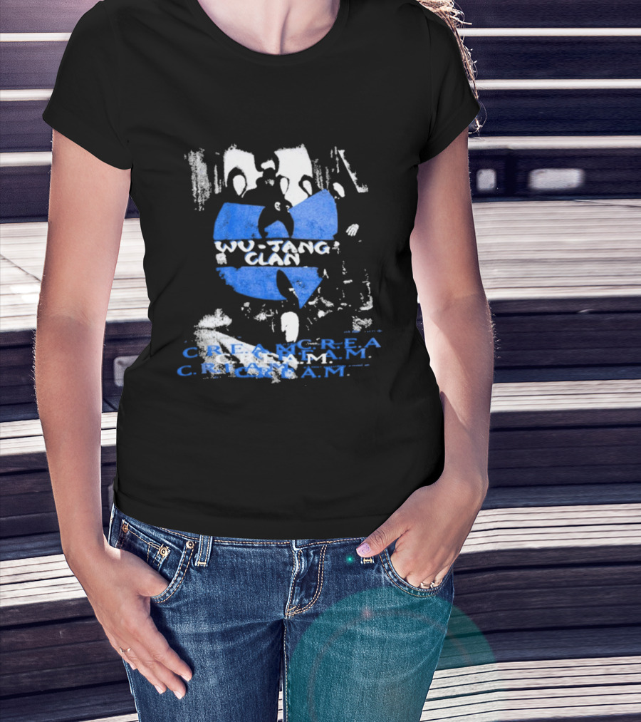 Wu Tang Clan C.R.E.A.M Repeat Logo Blue Music T-Shirt