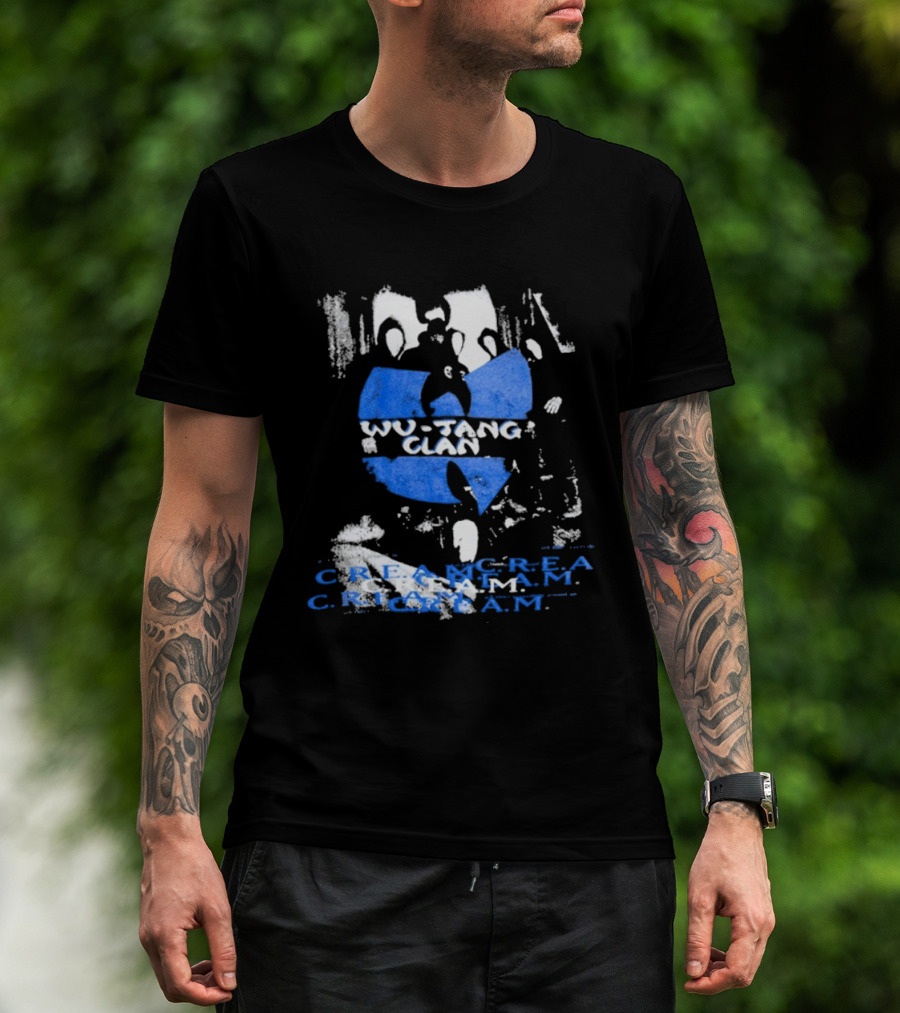 Wu Tang Clan C.R.E.A.M Repeat Logo Blue Music T-Shirt