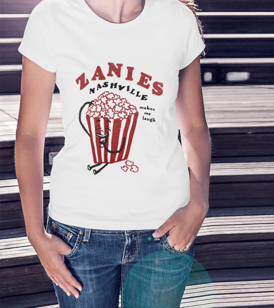 Zanies Nashville Popcorn Cartoon Makes Me Laugh T-Shirt