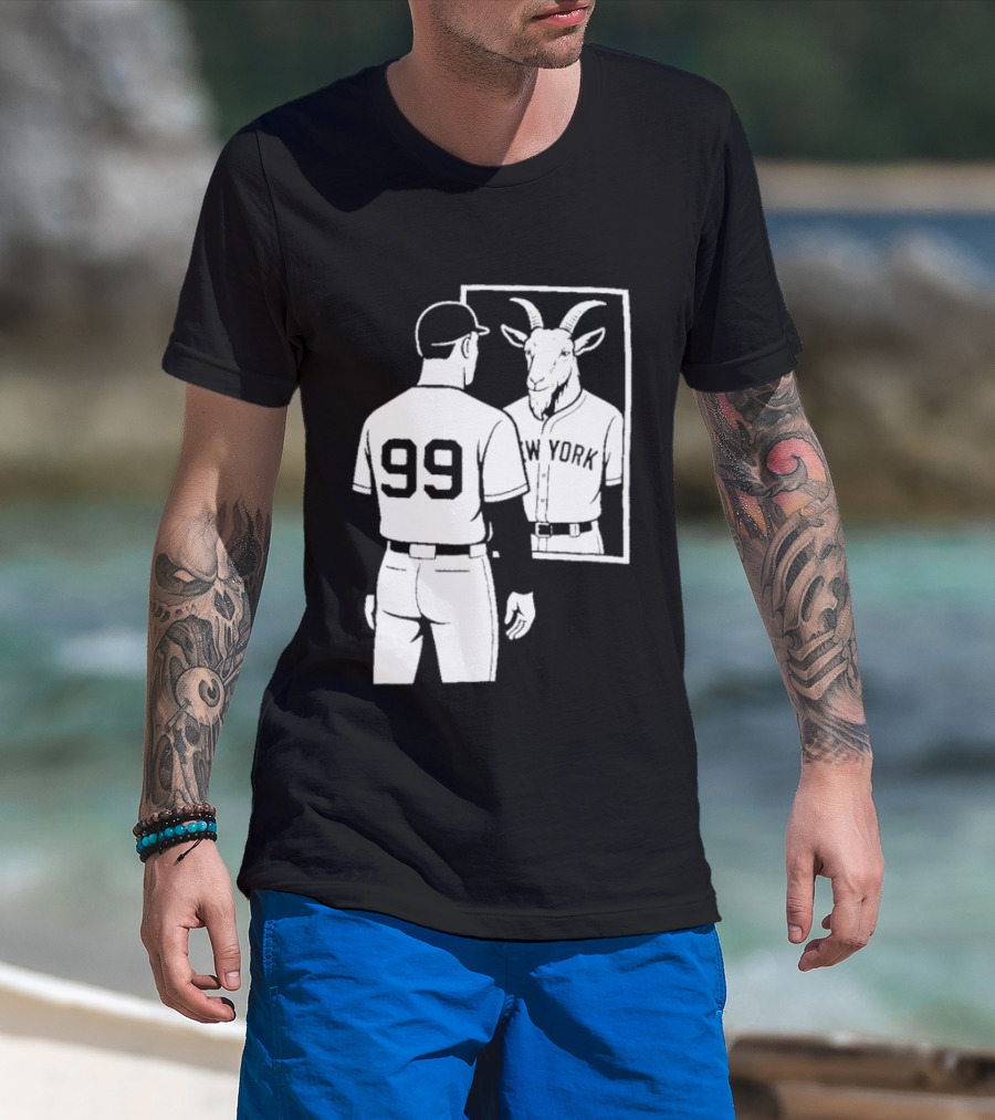 Aaron Judge GOAT Reflection New York Yankees Baseball 99 T-Shirt