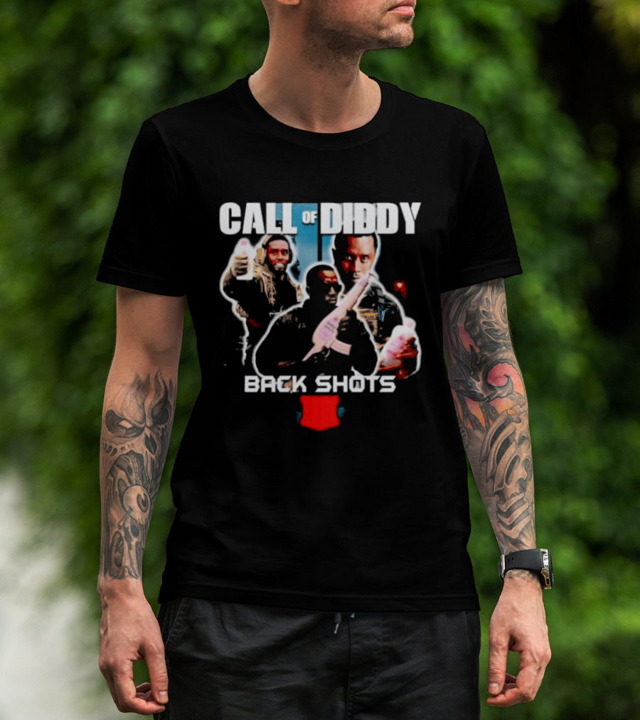 Call Of Diddy Back Shots Bootleg Action Parody Game T-Shirt