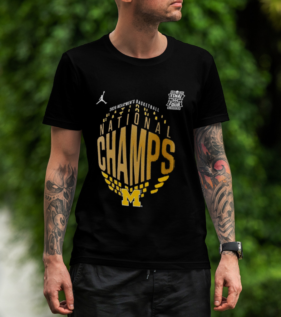 2026 Michigan Wolverines Men's Basketball National Champs Locker Room T-Shirt