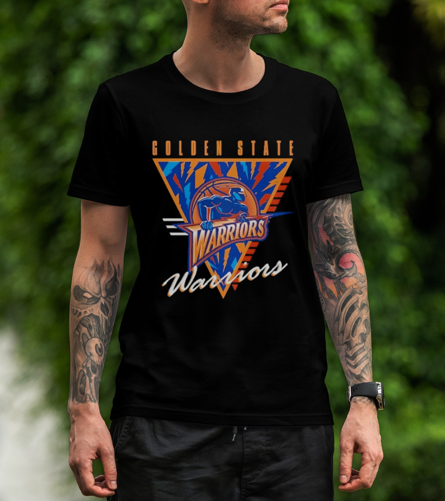 Mitchell & Ness Black Golden State Warriors Worldwide Collection Tri Vintage Team T-Shirt