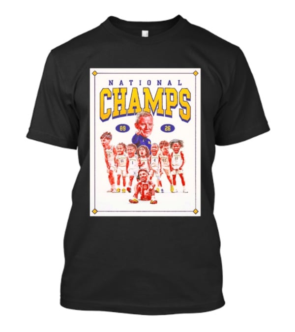 National Champs 89 26 Michigan Wolverines Caricature Coach And Players T-Shirt