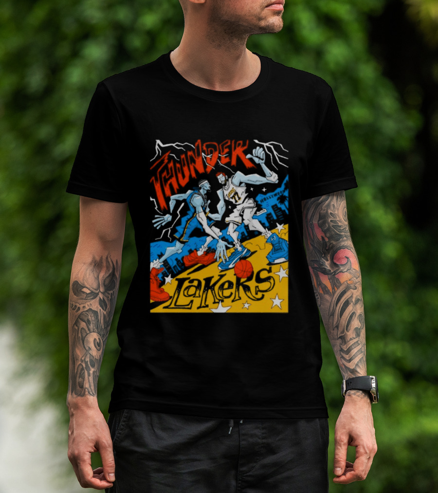 Shai Gilgeous Alexander Thunder Vs Luka Doncic Lakers MVP Cartoon Showdown T-Shirt