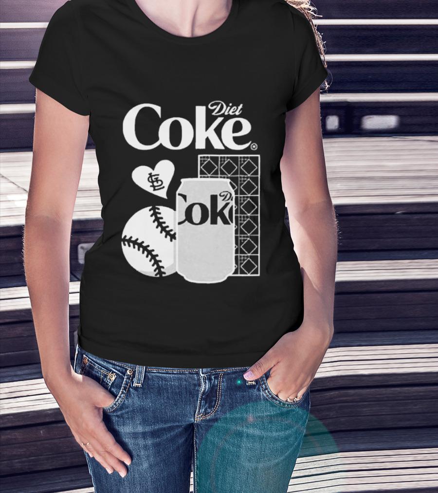 St. Louis Cardinals Diet Coke Night Baseball Can Heart 2026 T-Shirt