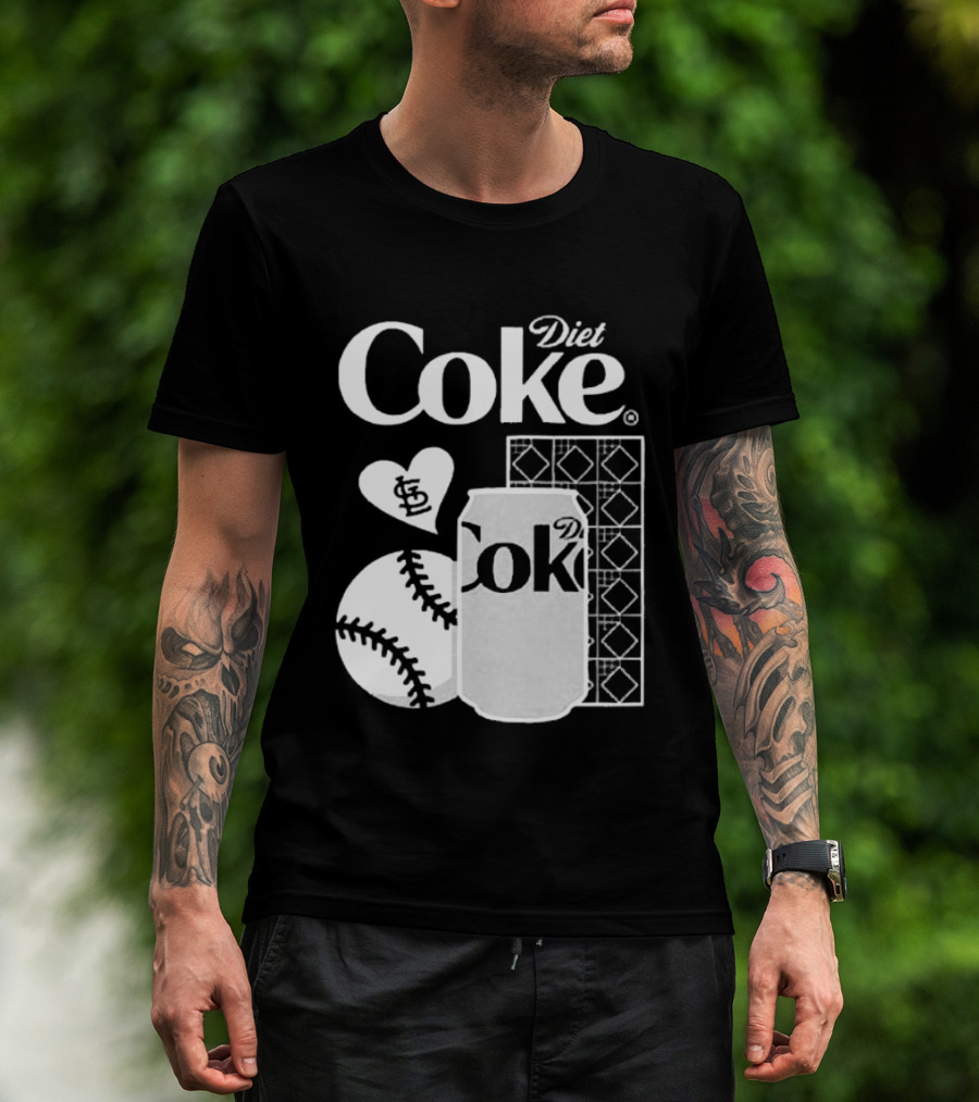 St. Louis Cardinals Diet Coke Night Baseball Can Heart 2026 T-Shirt