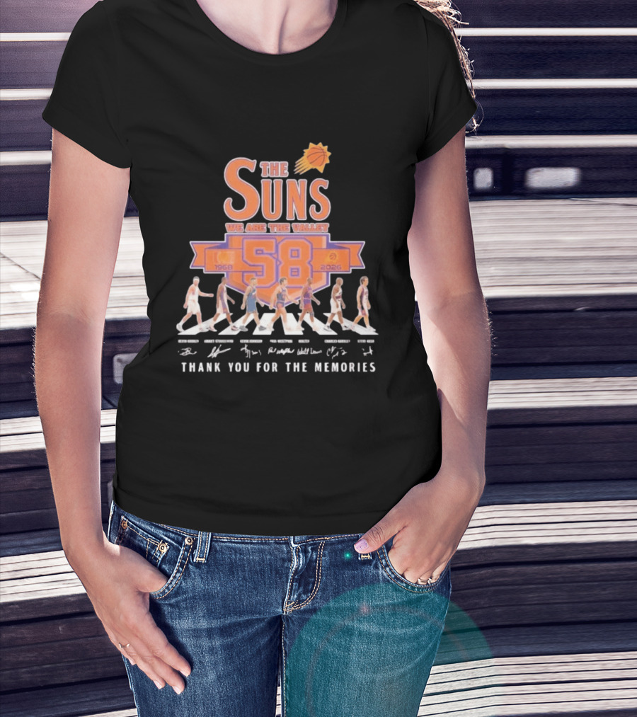 Phoenix Suns We Are The Valley 58th Anniversary 1968 2026 Abbey Road Basketball Thank You For The Memories T-Shirt