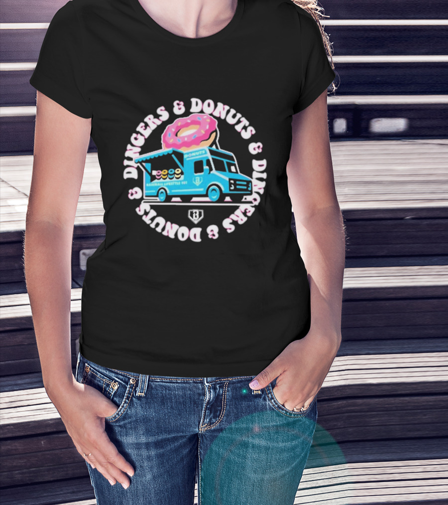 Baseball Lifestyle 101 Dingers And Donuts Youth Donut Truck T-Shirt