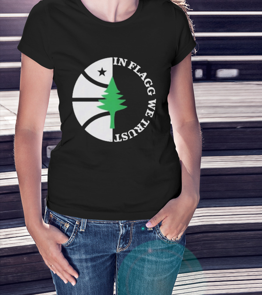 In Flagg We Trust Dallas Mavericks Pine Tree Basketball Star T-Shirt
